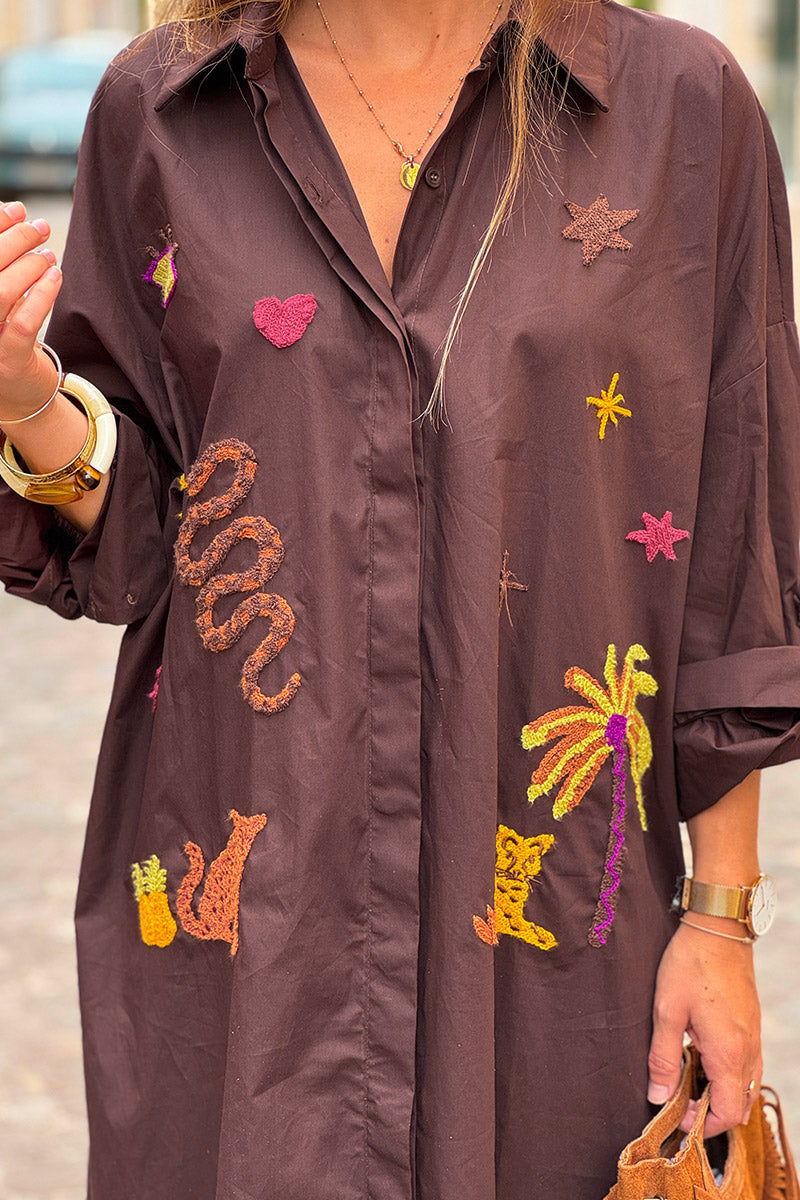 Chocolate Mystical Desert Shirt Dress