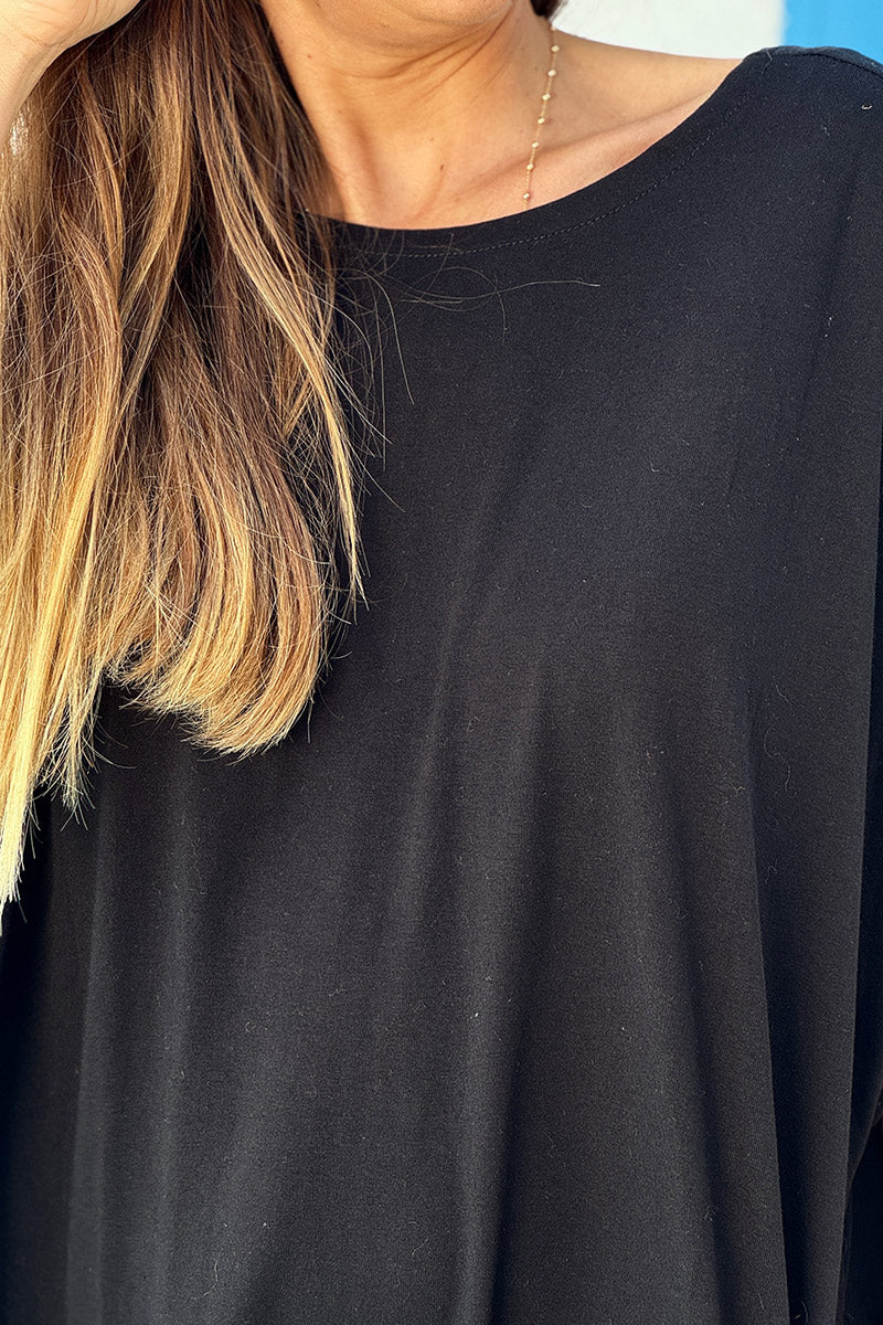 Black Jersey Knit Maxi Dress