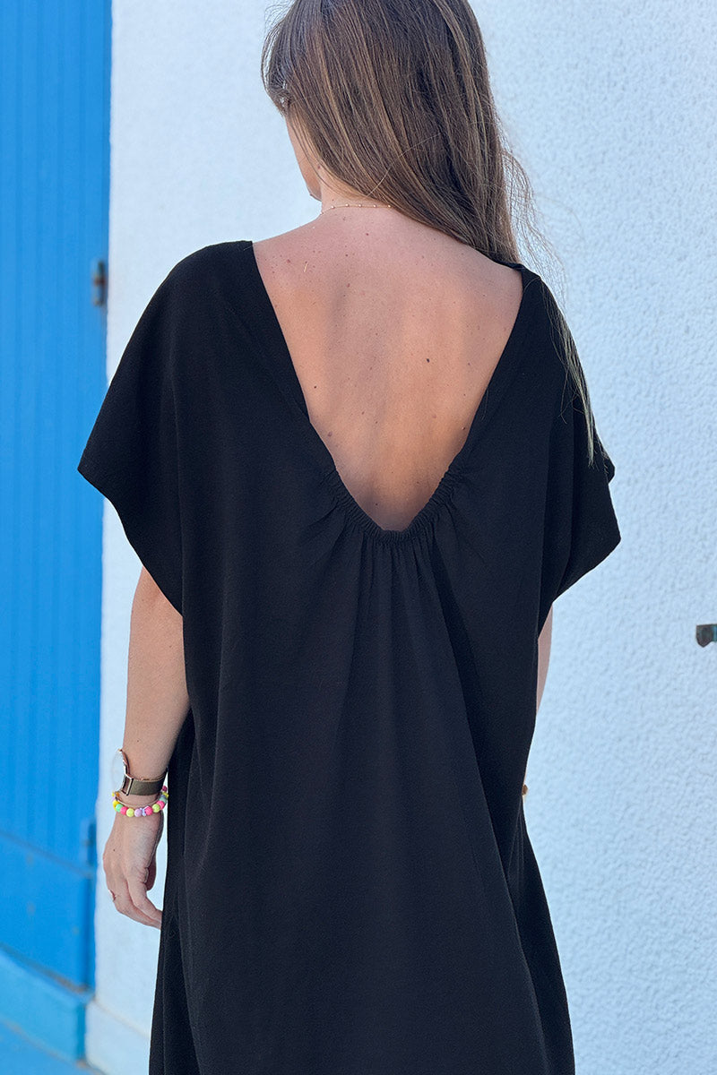 Black Jersey Knit Maxi Dress
