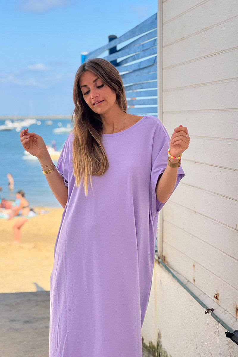 Purple Jersey Knit Maxi Dress