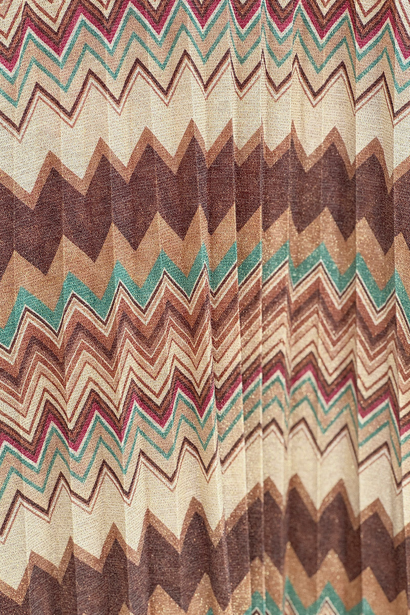 Chocolate Chevron Stripe V-Neck Maxi Dress