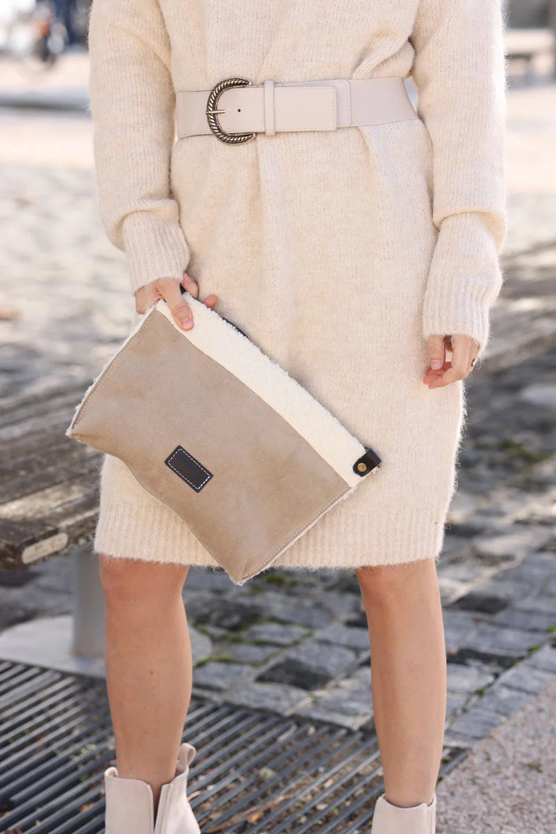 Sac sales pochette beige