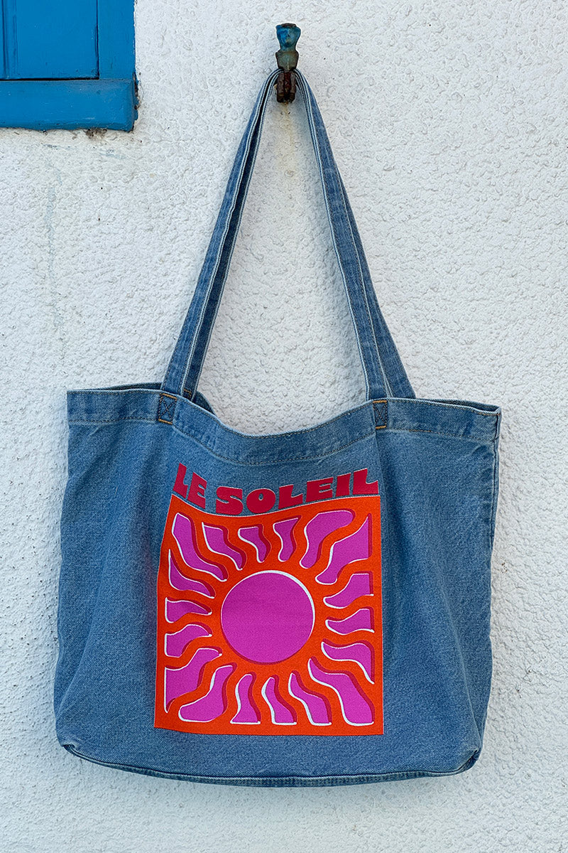 Blue Jean Wash Denim Le Soleil Tote