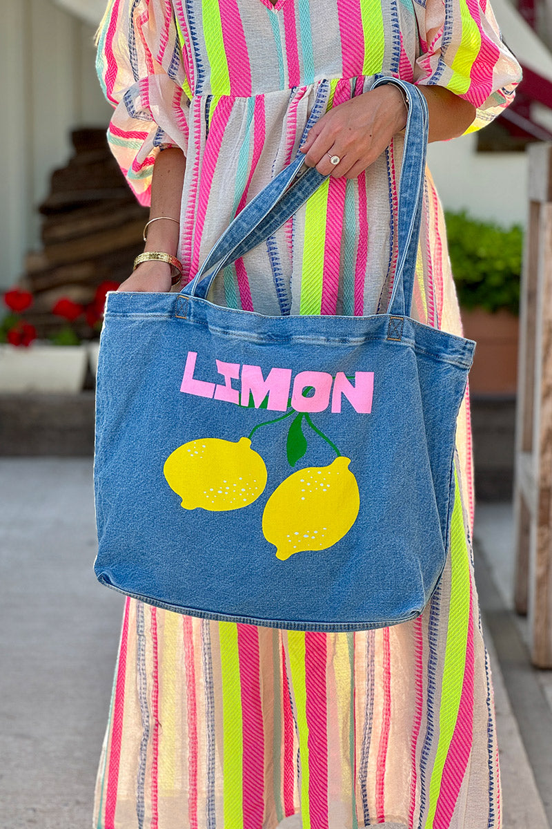 Medium Denim Limon Tote