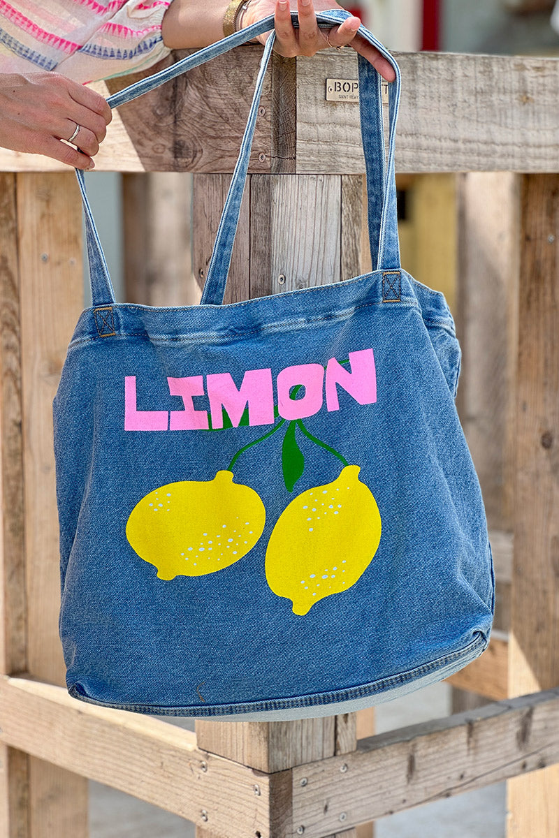 Medium Denim Limon Tote