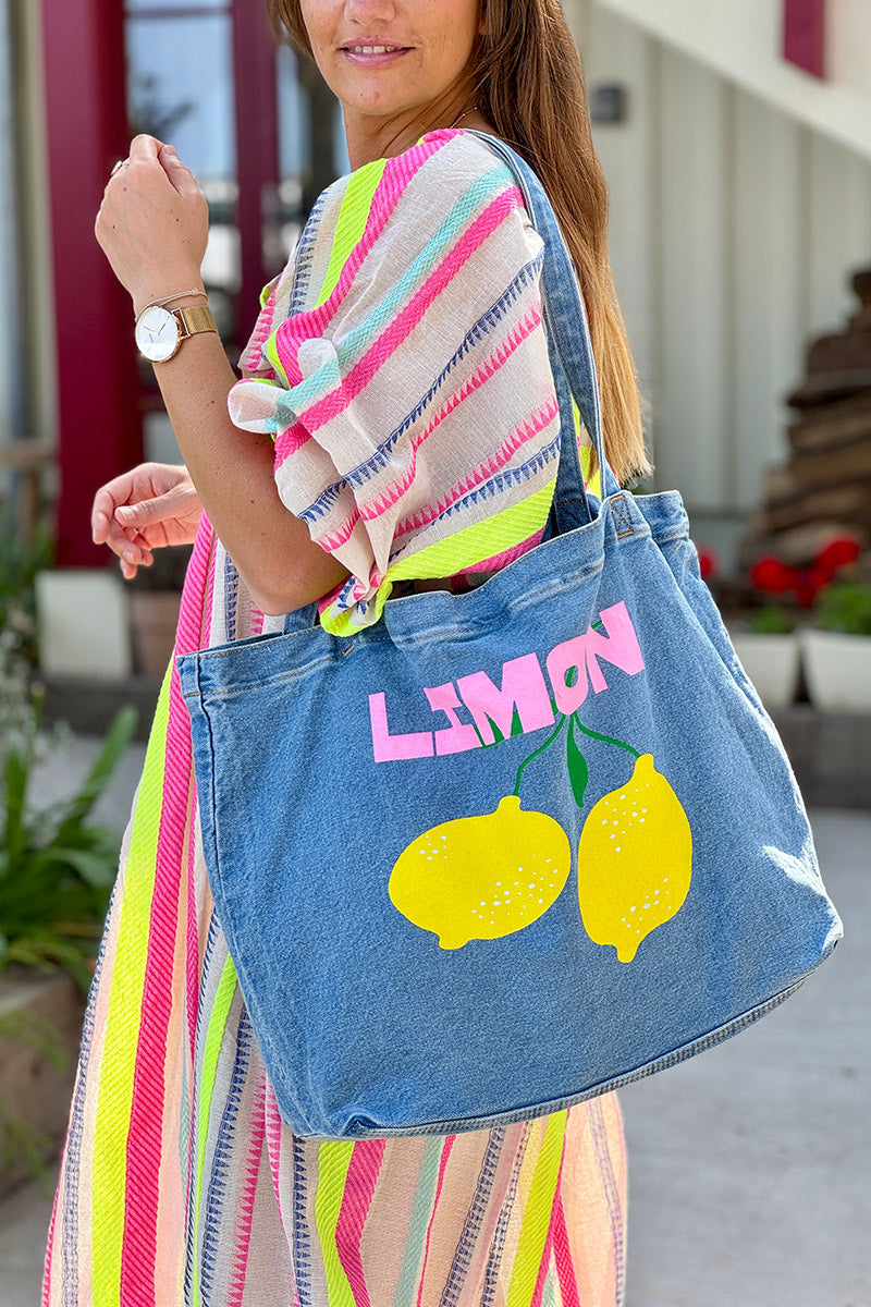 Medium Denim Limon Tote