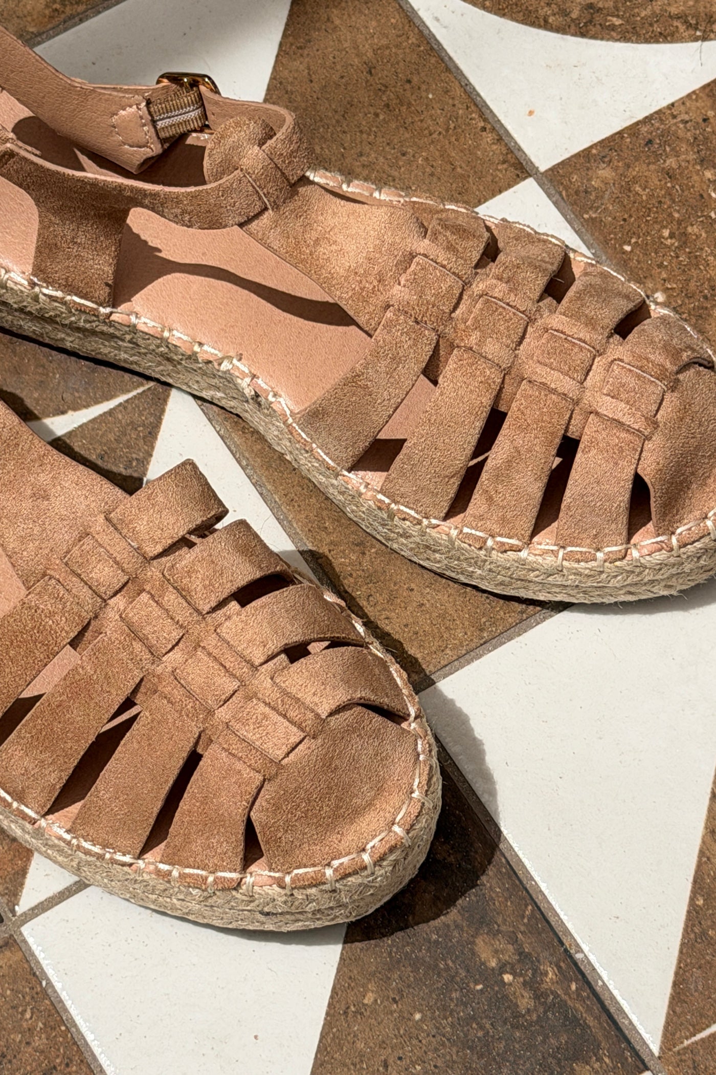 Taupe Gladiator Espadrille Sandals