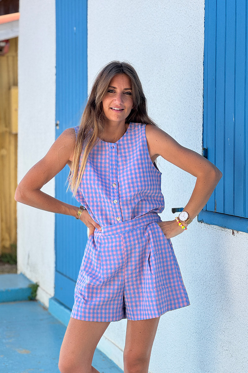 Pink Plaid Pull-On Skort