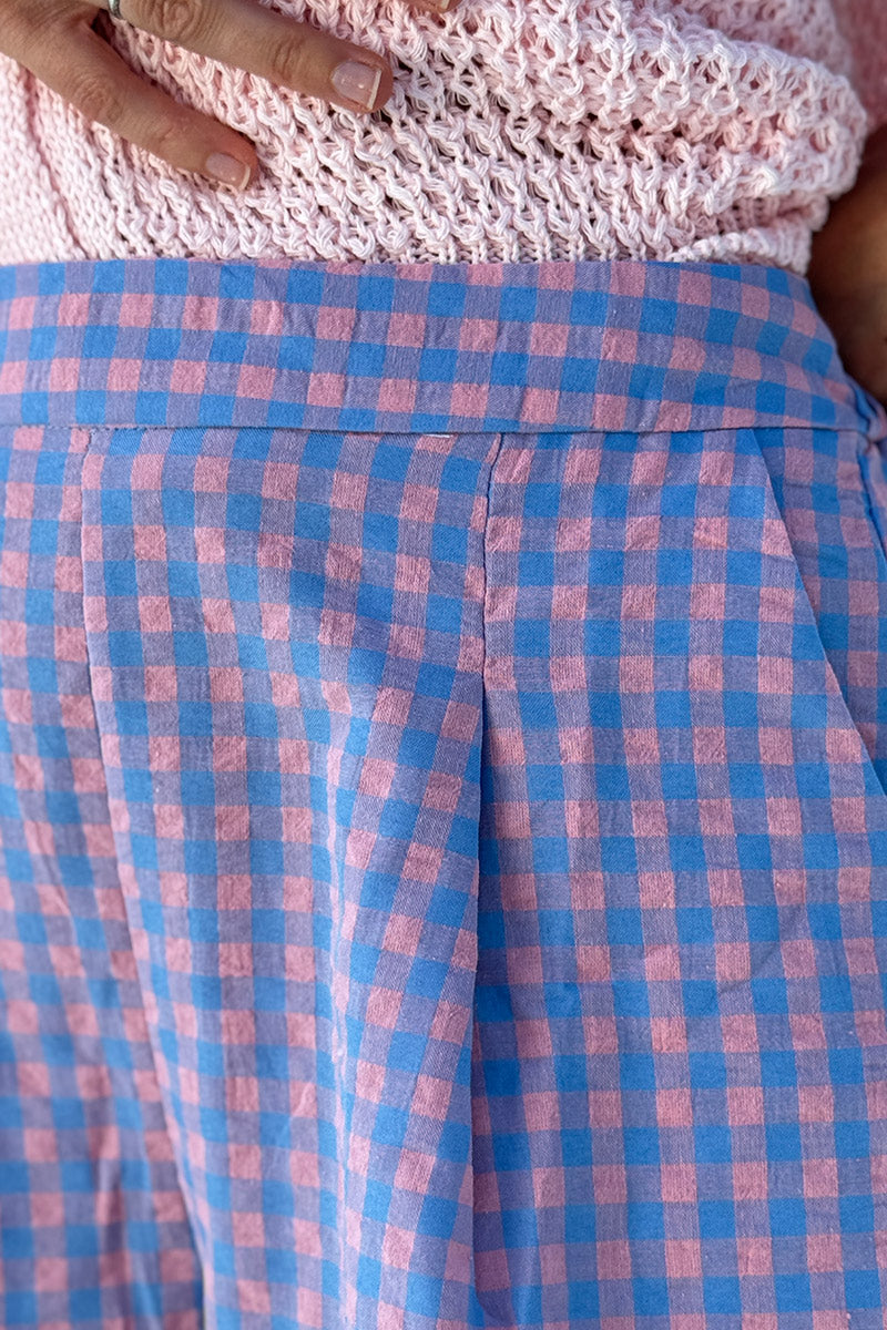 Pink Plaid Pull-On Skort