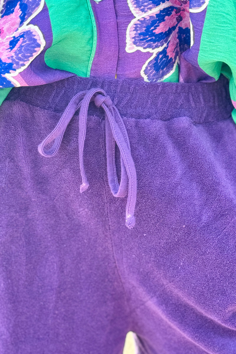 Short eponge confort violet ceinture élastique