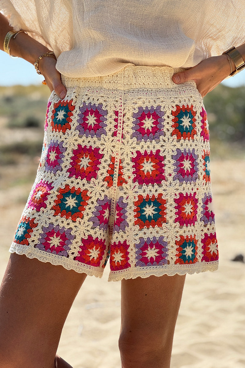 Orange Tropical Stripe Linen Pants
