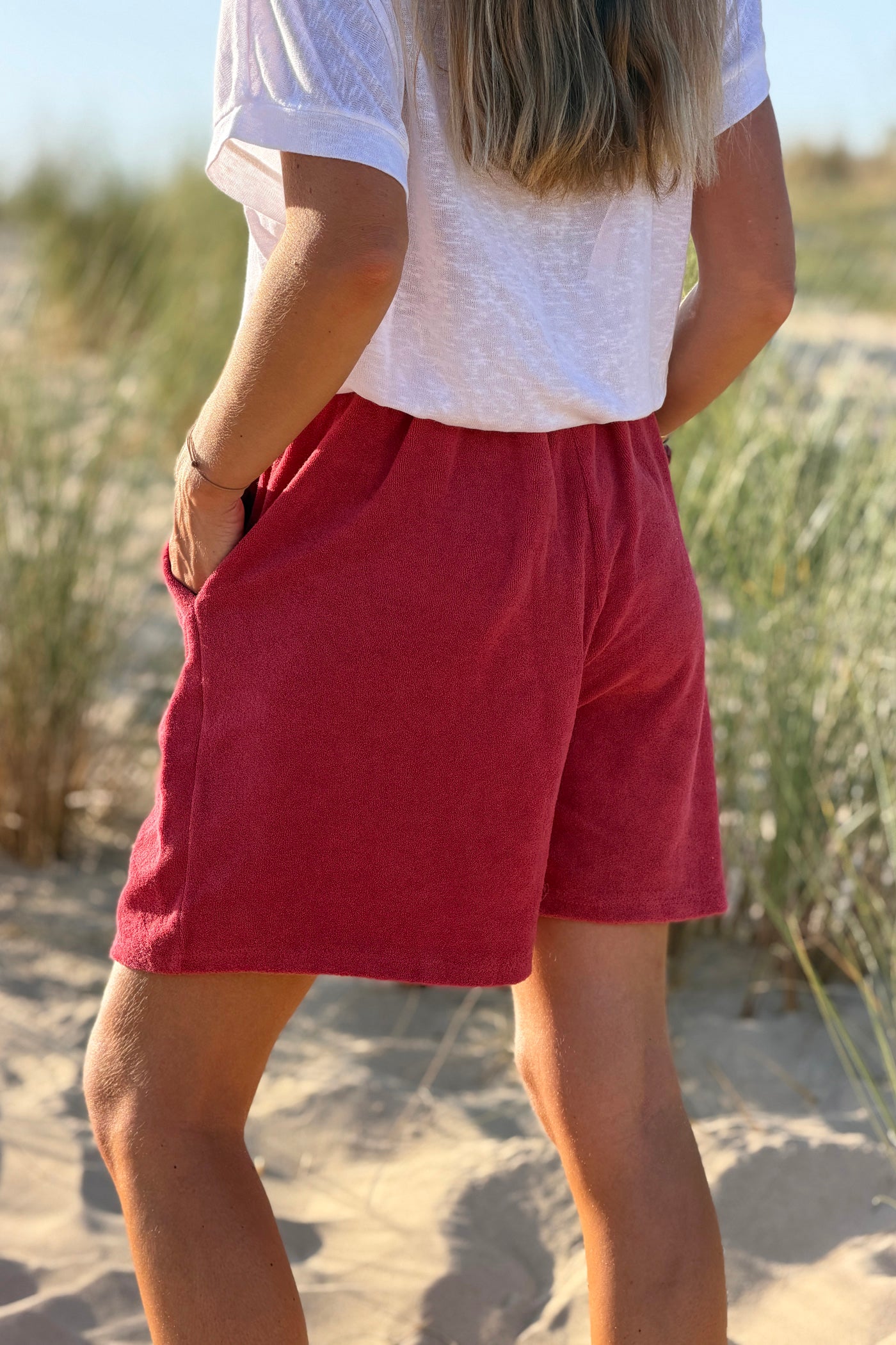 Merlot Terry Knit Pull-On Shorts