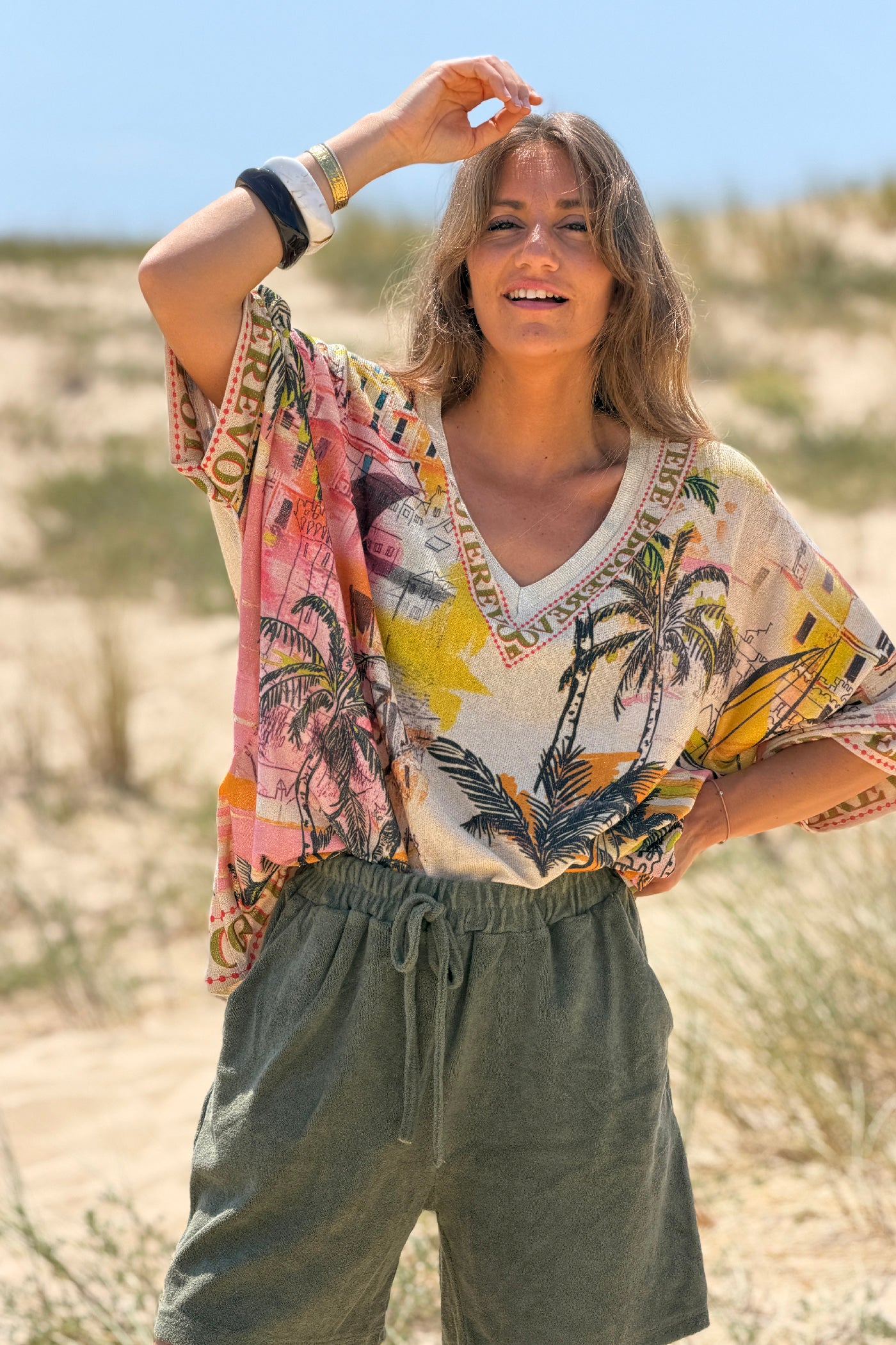 Olive Terry Knit Pull-On Shorts
