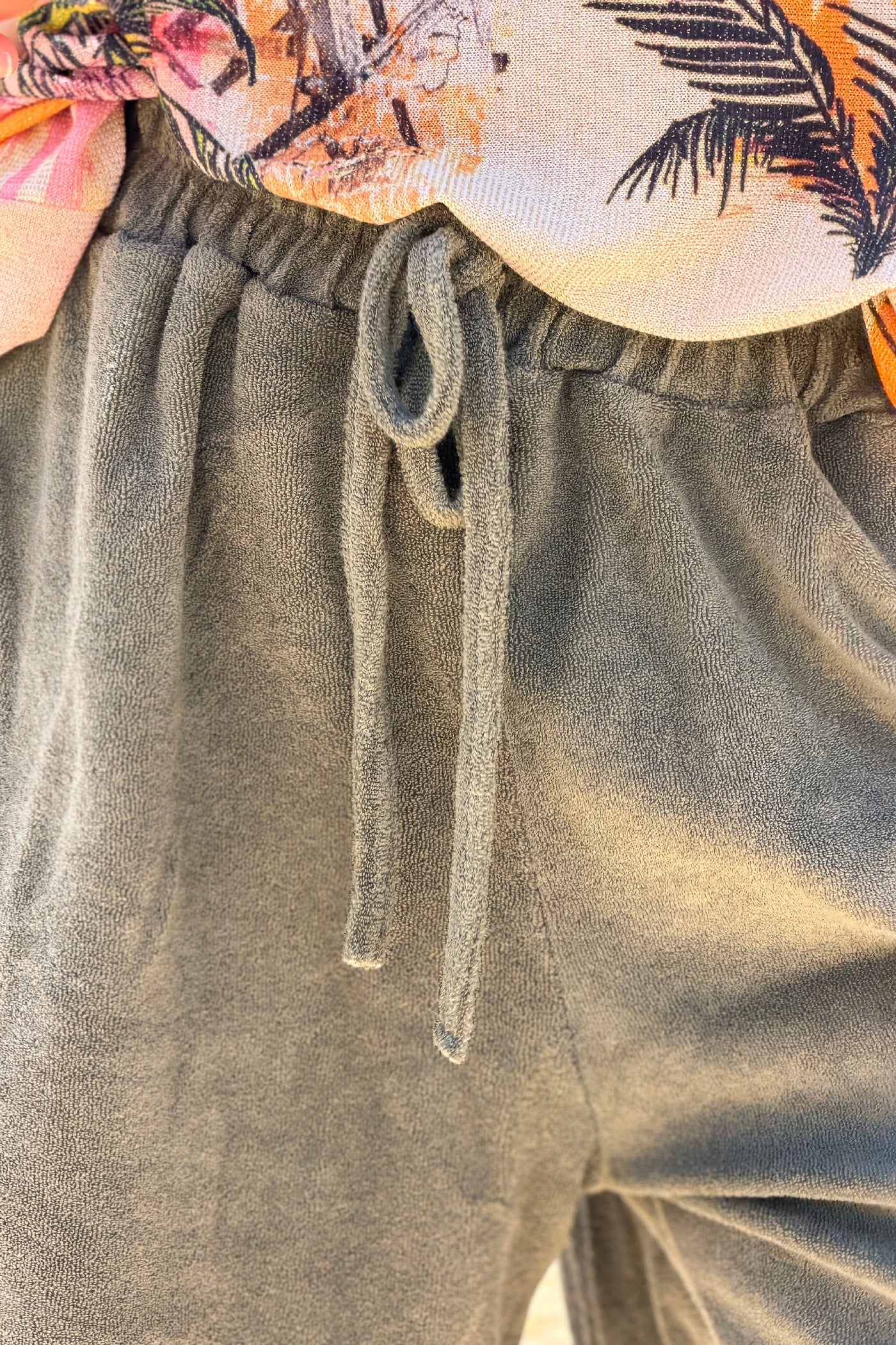 Olive Terry Knit Pull-On Shorts