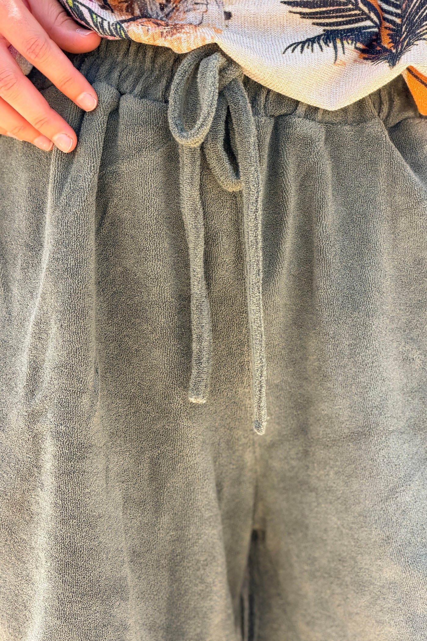 Olive Terry Knit Pull-On Shorts