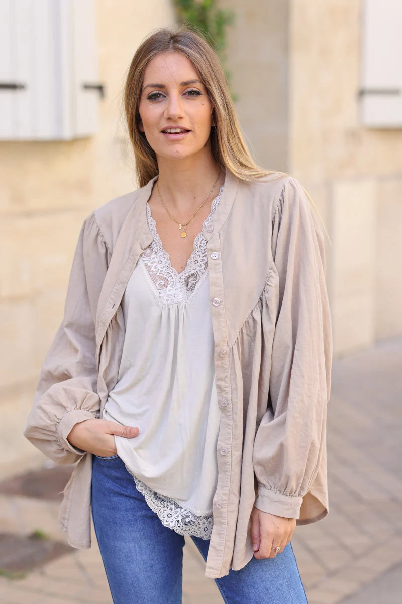 Sous pull beige petite dentelle