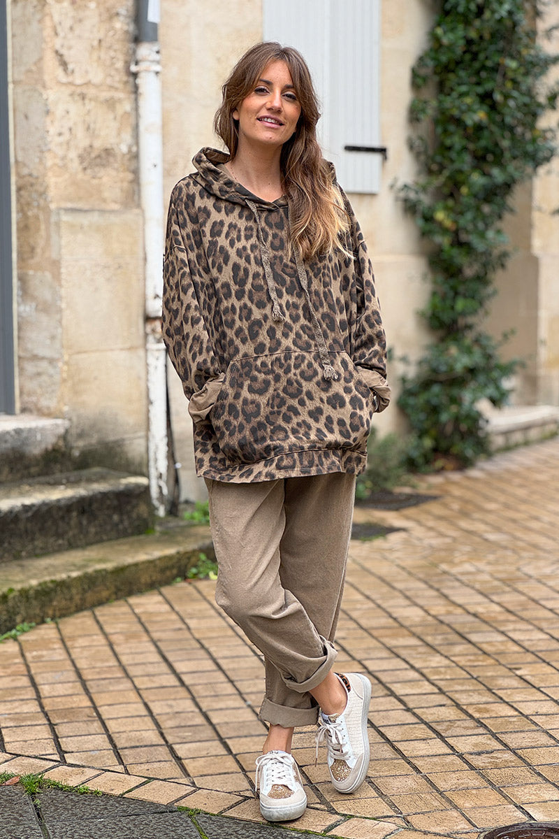 Leopard Print Hoodie