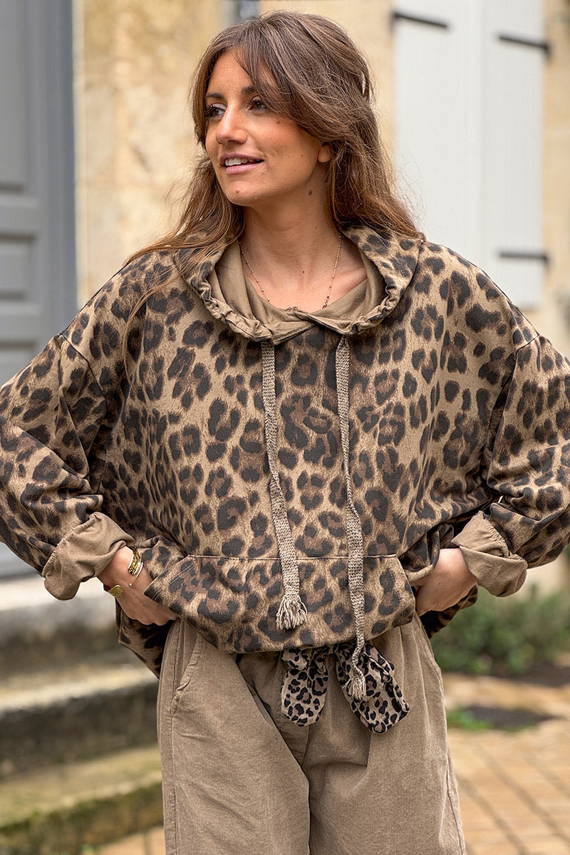 Leopard Print Hoodie