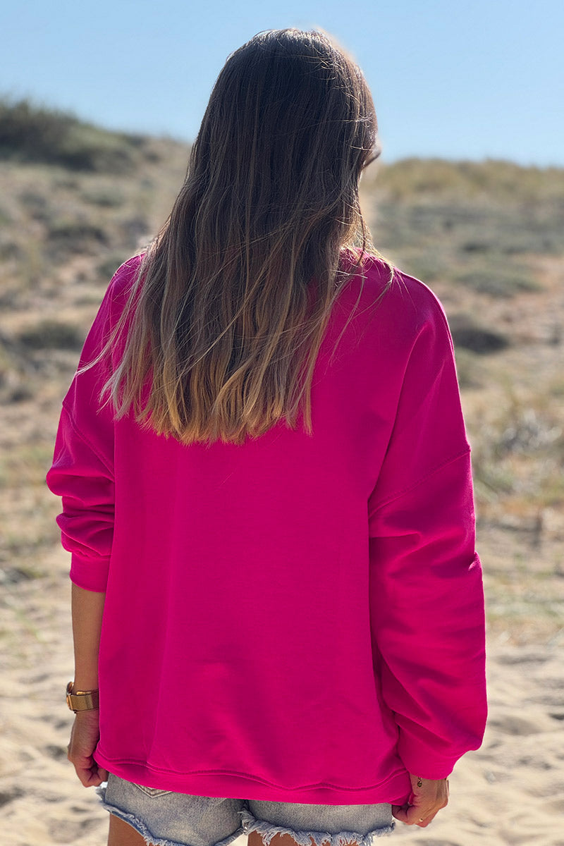 Sweat fuchsia Lemon Tarte carreaux vichy