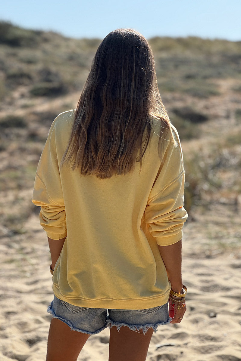 Sweat jaune Lemon Tarte carreaux vichy