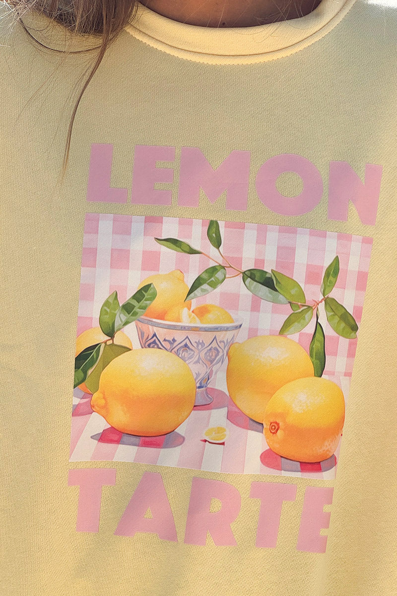 Sweat jaune Lemon Tarte carreaux vichy
