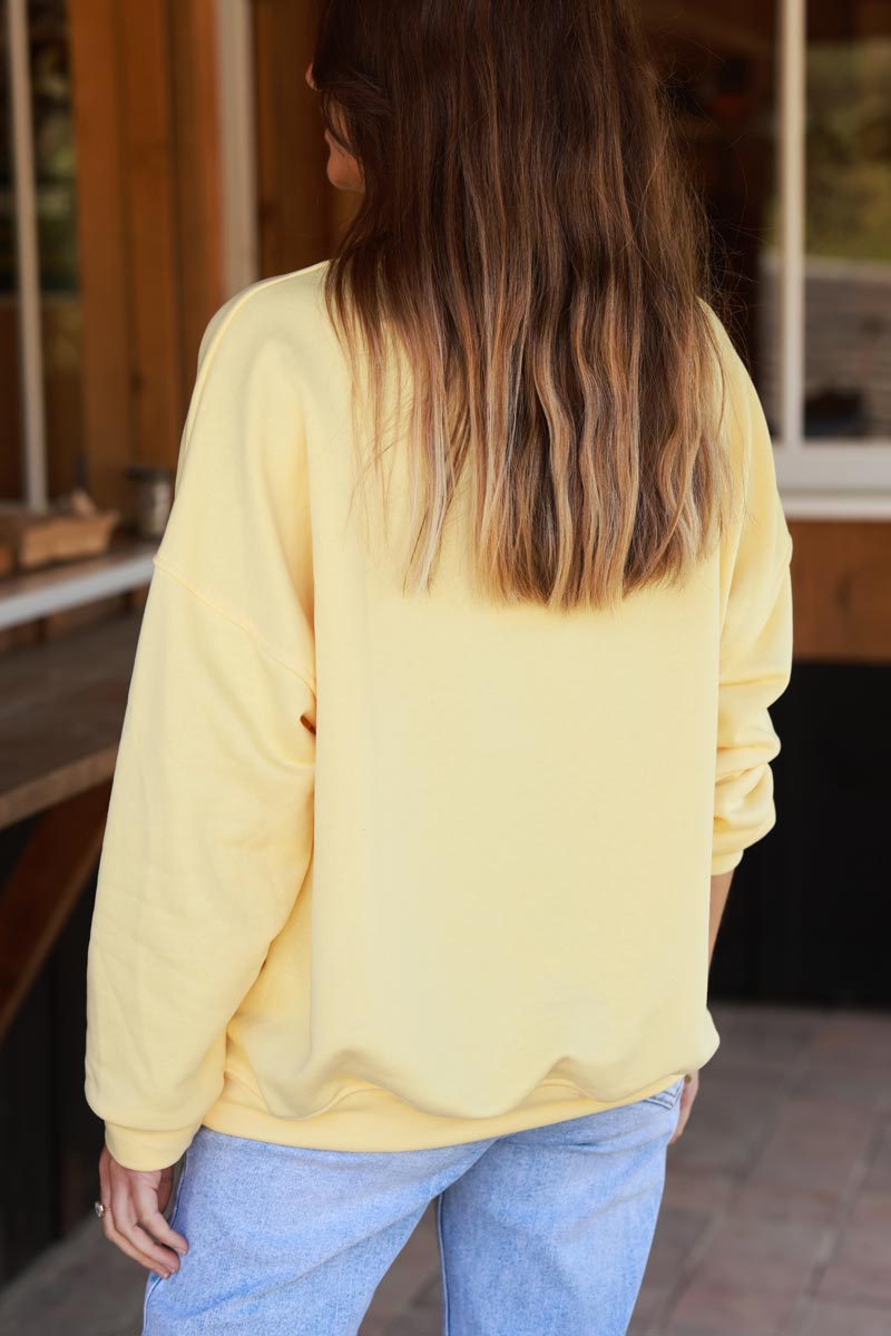 Yellow Roman Holiday Screen Print Sweater
