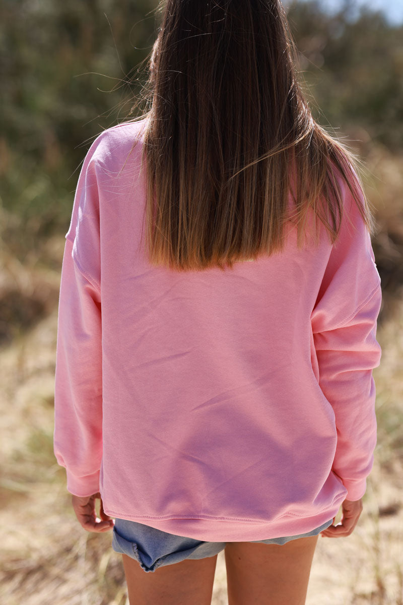 Sweat rose Positano Italie citrons col rond