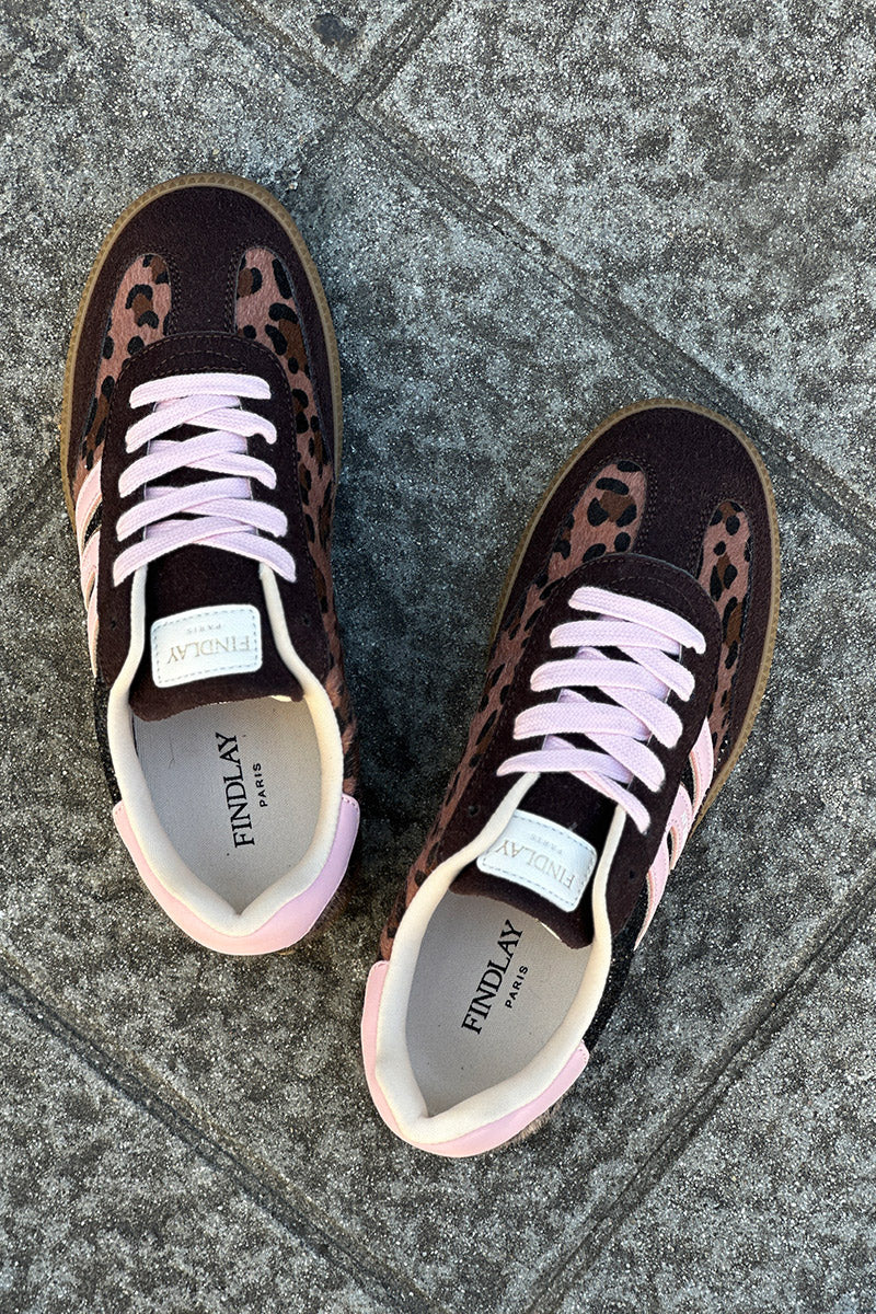 Pink and Leopard Suedette Skate Shoes