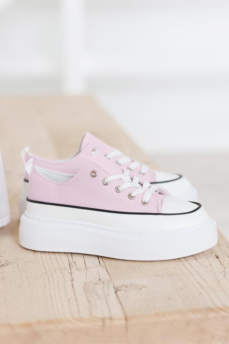 Pink platform sale tennis shoes