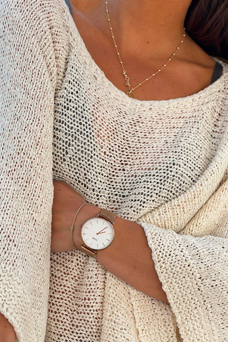Cream Dolman Knit Top