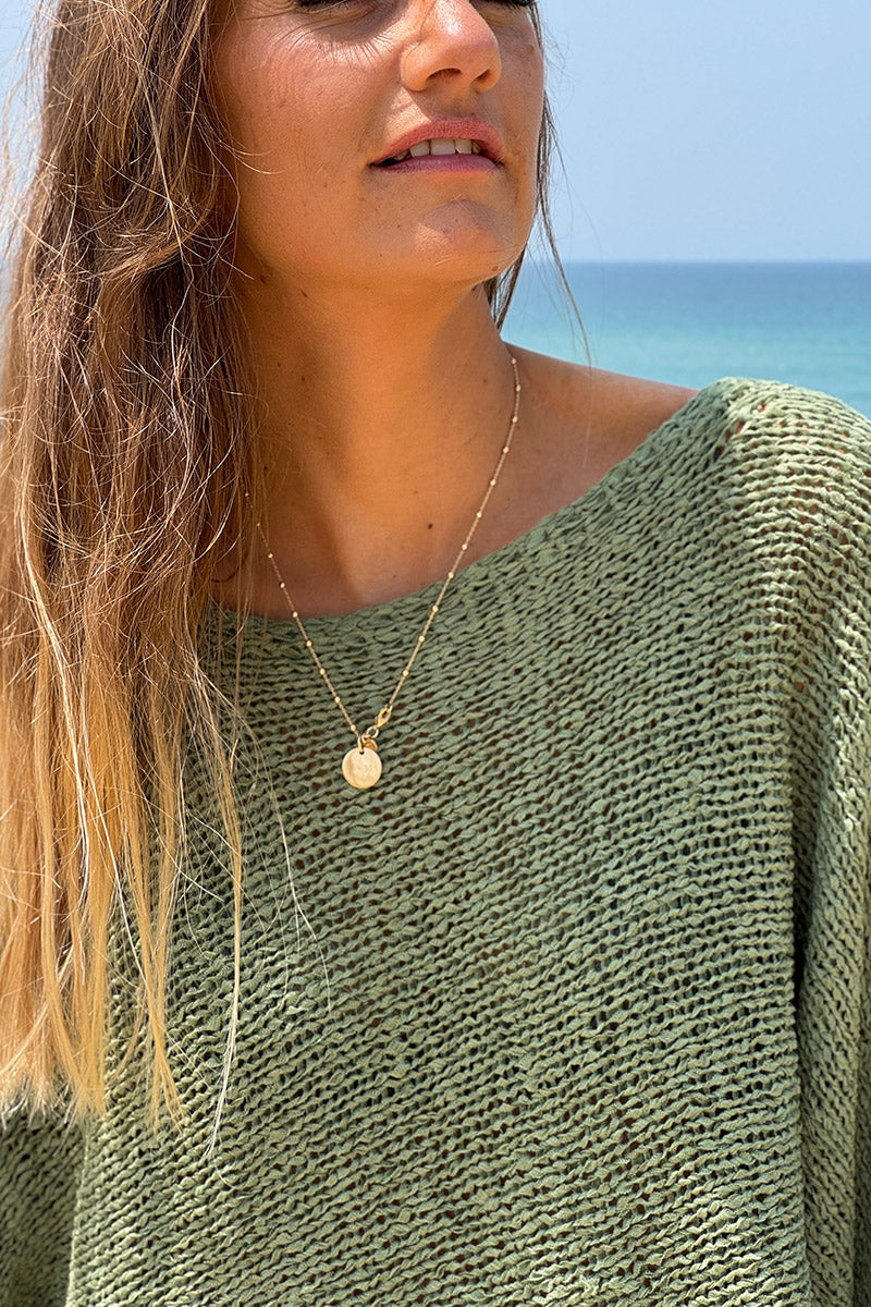 Khaki Dolman Knit Top