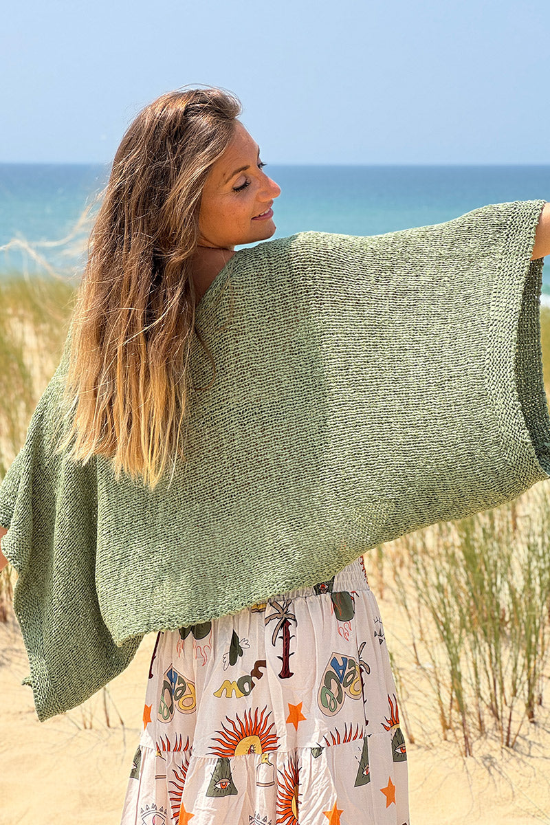 Khaki Dolman Knit Top