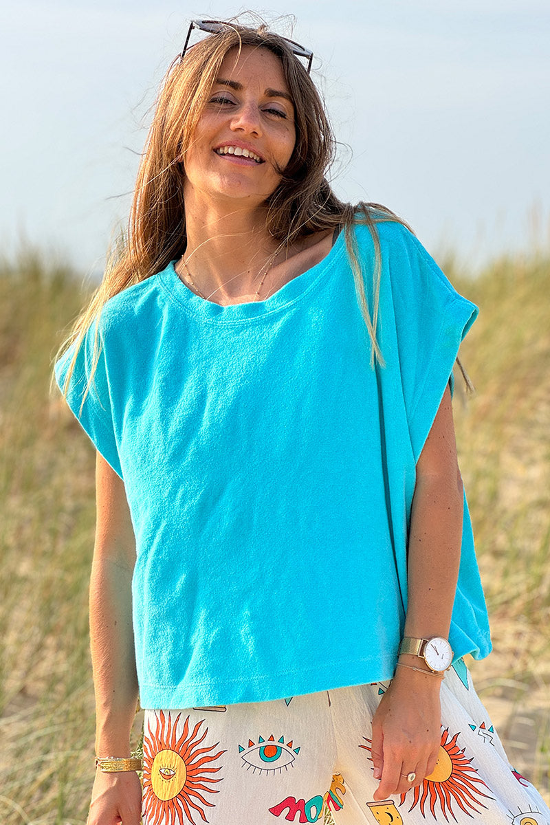 Teal Terry Cloth Tee