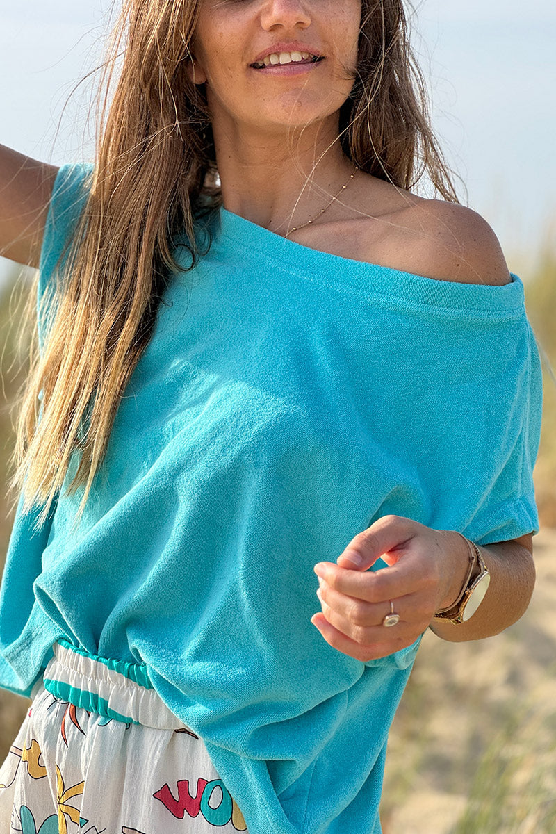 Teal Terry Cloth Tee