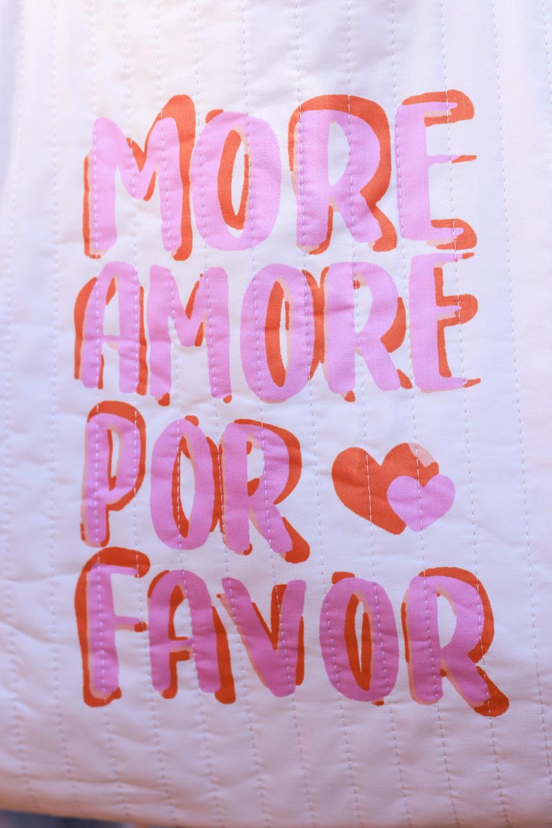 Off White More Amor Por Favor Reversible Travel Tote