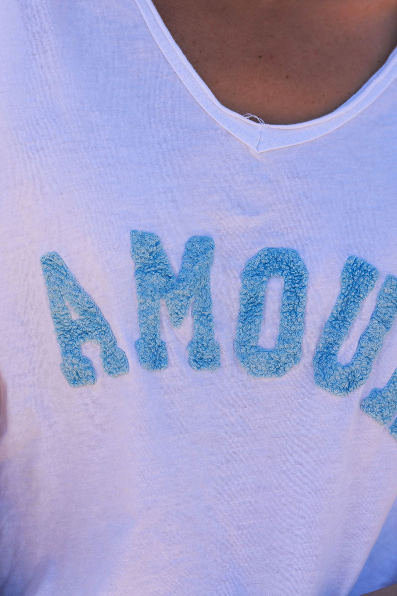 Blue “Amour” Collegiate Tee