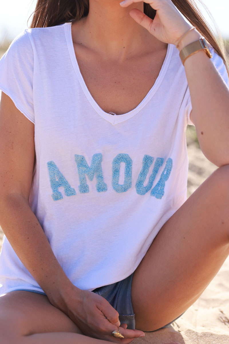 Blue “Amour” Collegiate Tee
