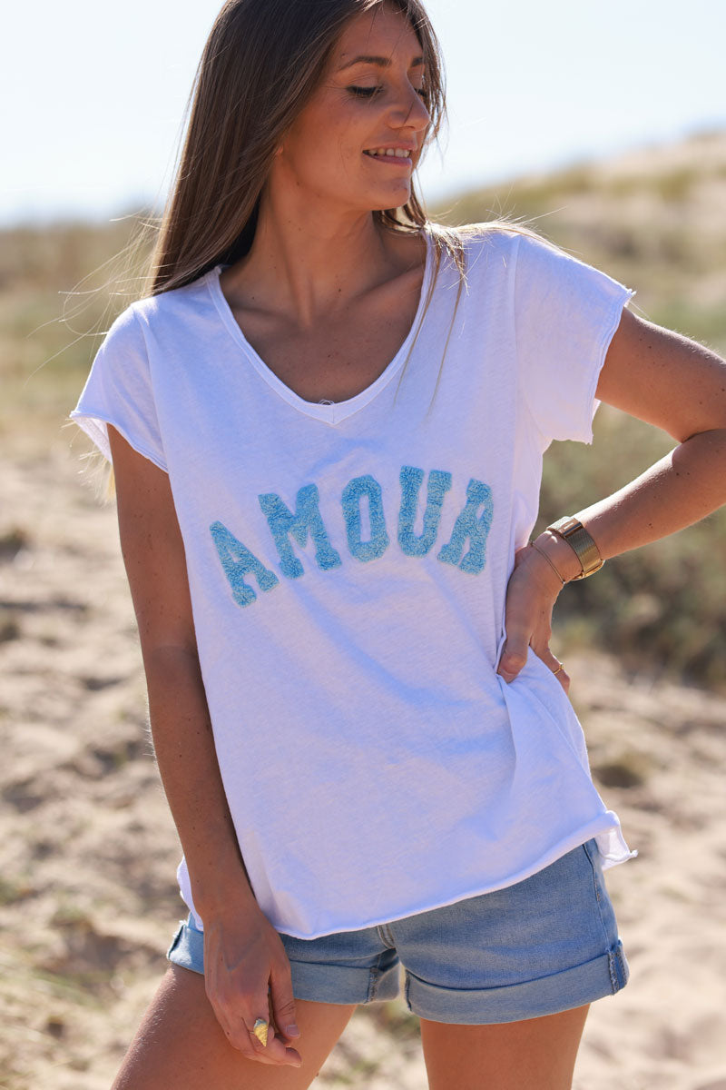 Blue “Amour” Collegiate Tee