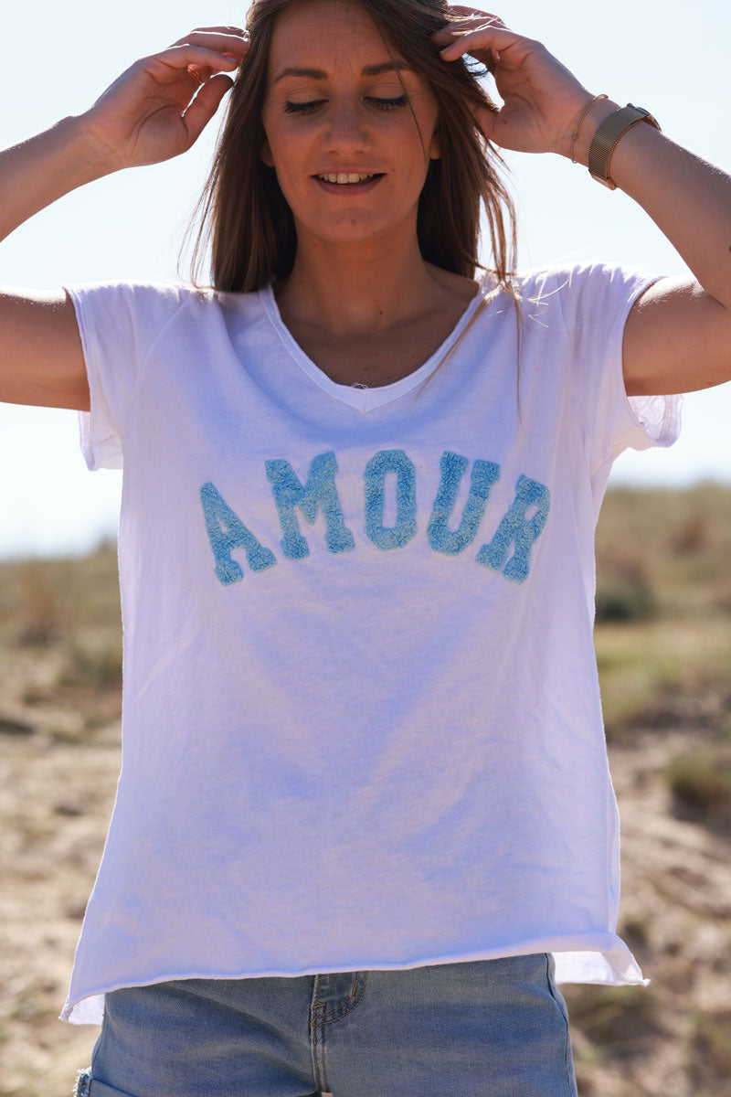 Blue “Amour” Collegiate Tee