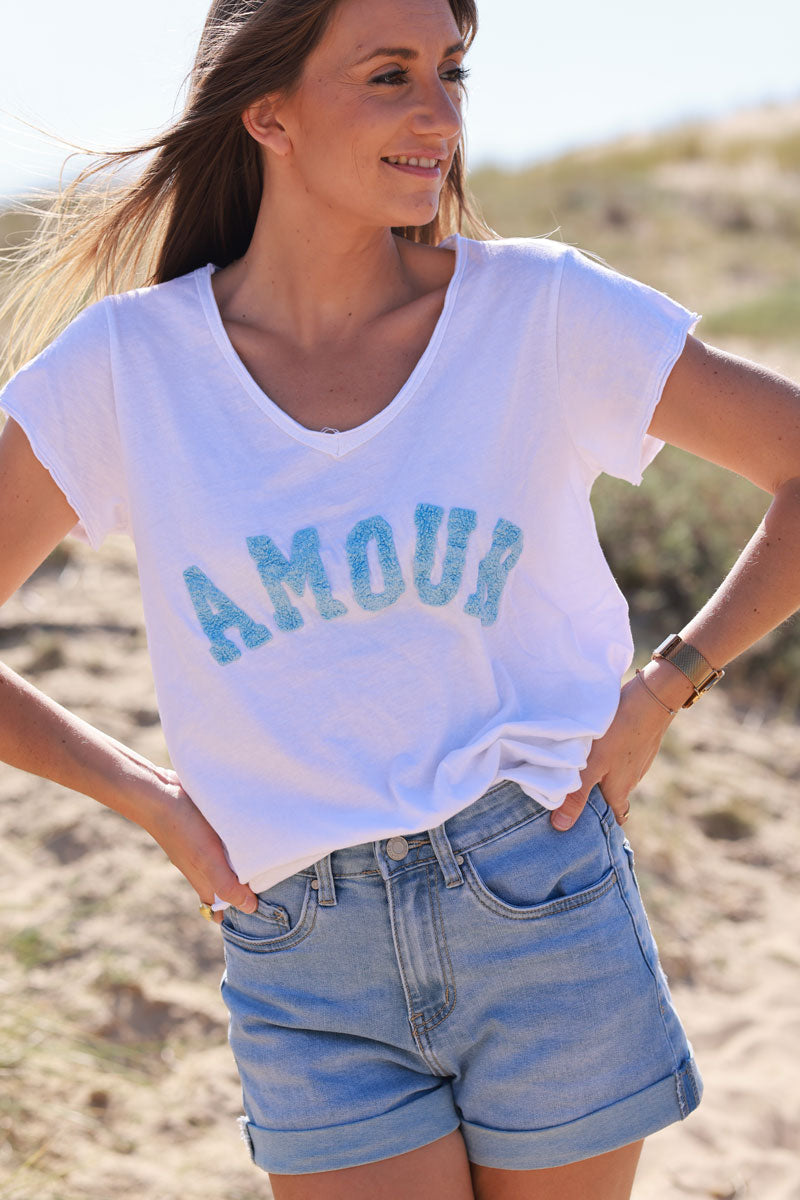 Blue “Amour” Collegiate Tee