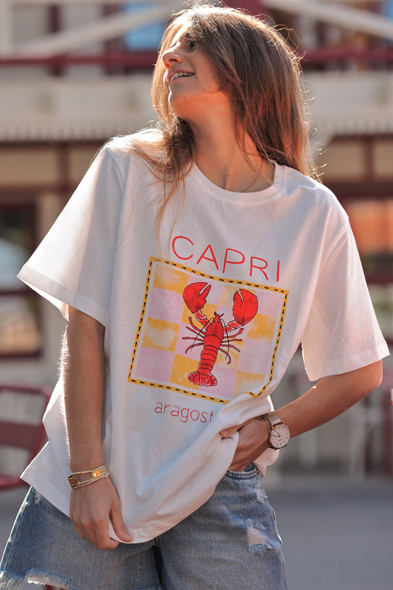 White Capri Lobster Tee