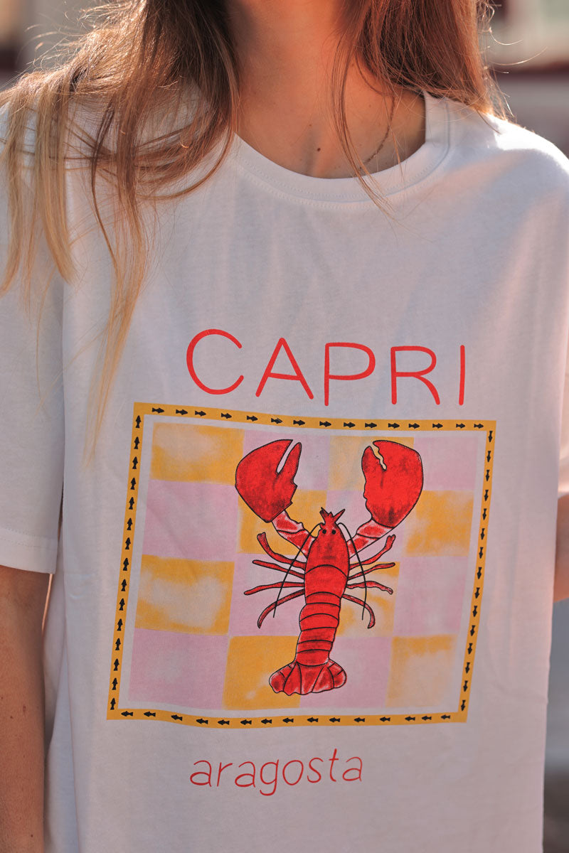 White Capri Lobster Tee