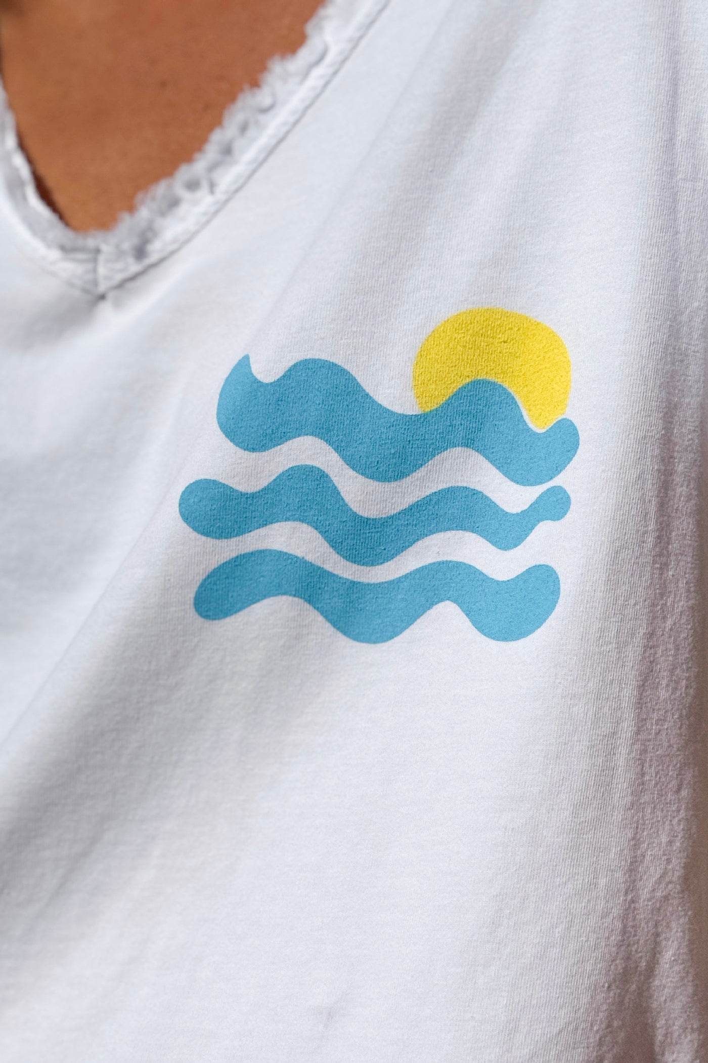 White “Cote d’Azur” Beachy Tee