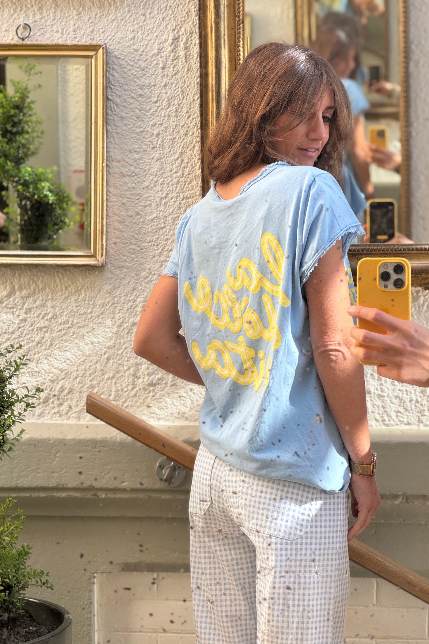 Tshirt bleu Dolce Vita finitions franges