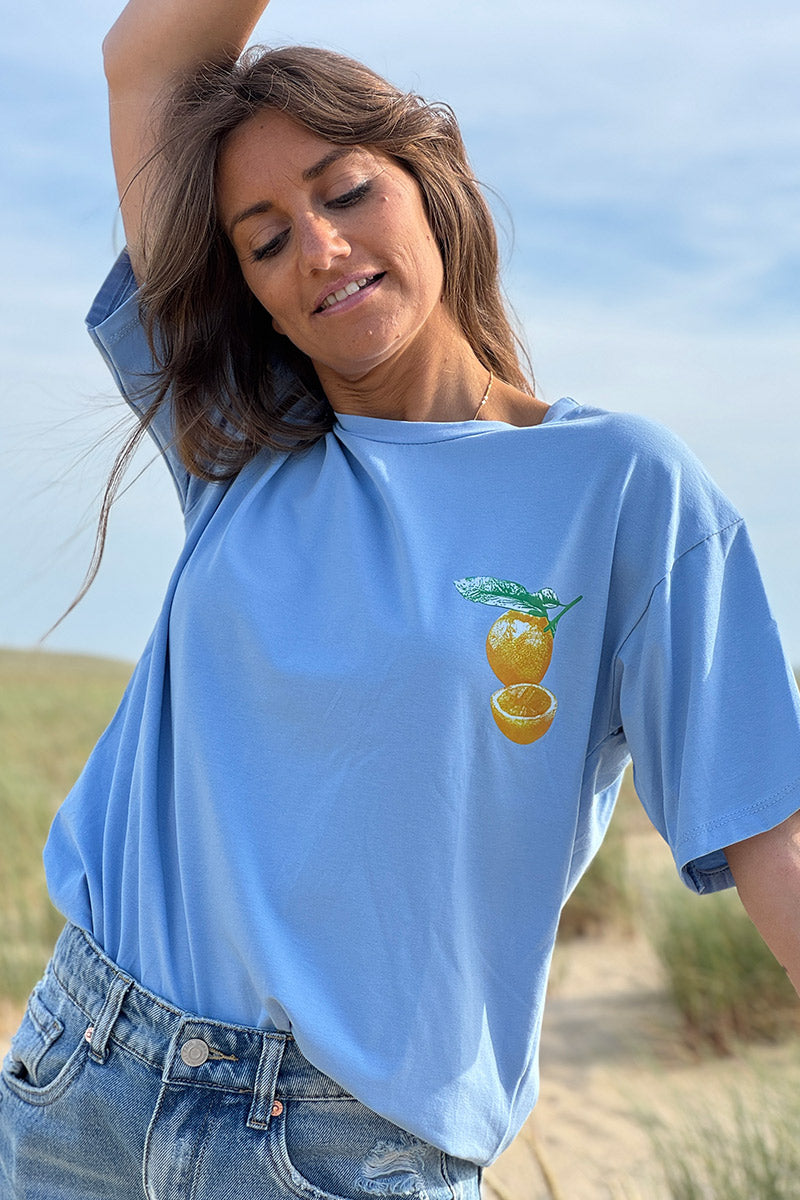 Blue Citrus Paradise Jersey Tee