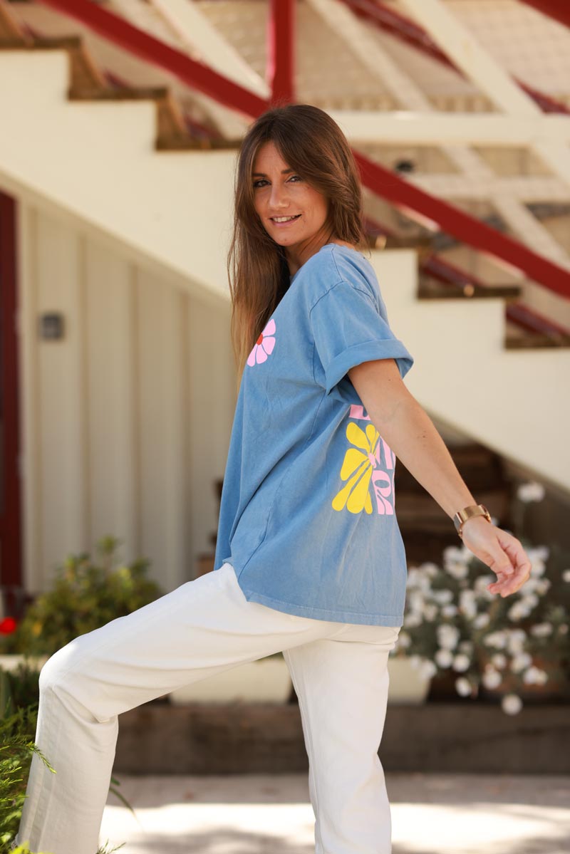 Blue Hibiscus Surf Style Tee