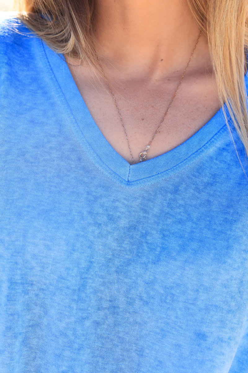 Royal blue relaxed fit batwing super soft t-shirt