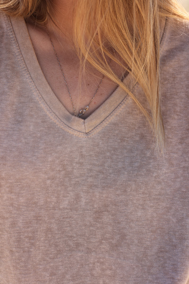 Camel relaxed fit batwing super soft t-shirt