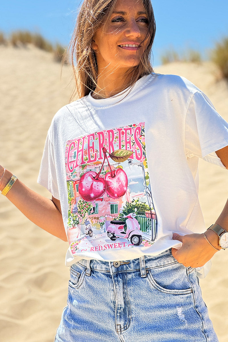 White Cherry On Top Seaside Vacation Tshirt