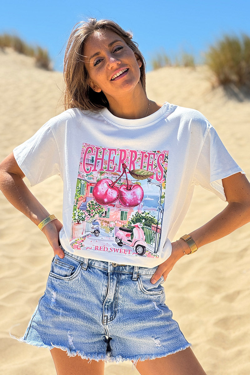 White Cherry On Top Seaside Vacation Tshirt